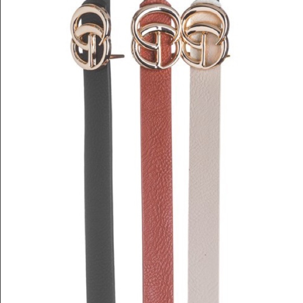 Black Skinny Belt Nude Gold Women Fashion Jewelry - Picture 3 of 3